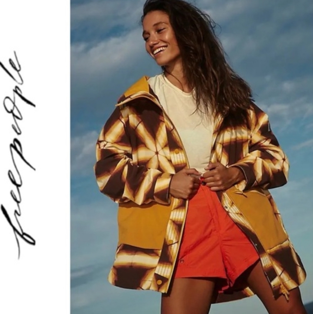 Free People Women's Yellow Plaid Jacket